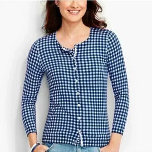 Talbots Cardigan and Tank Set Gingham Size Mp and Sp